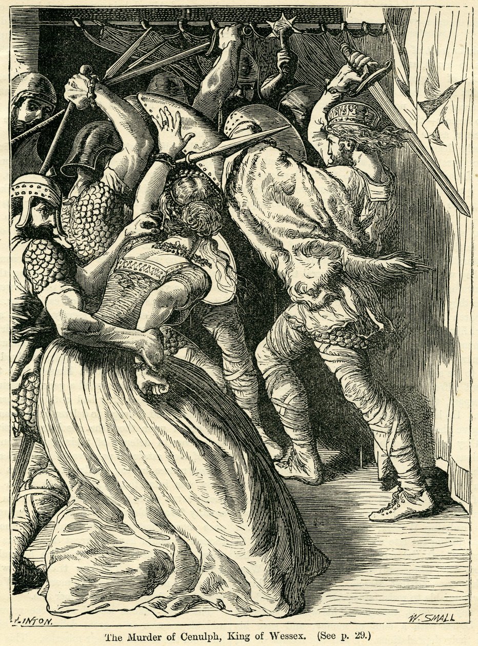 The Murder of Cenulph, King of Wessex, 821 by English School