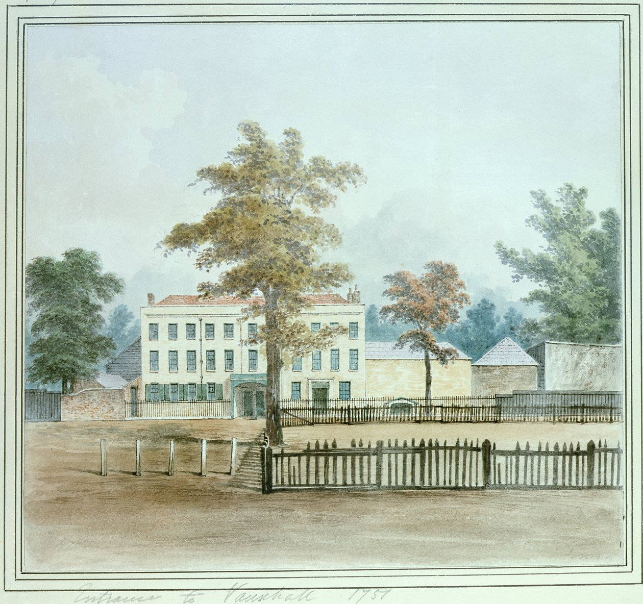 The Old House and Entrance to Vauxhall Gardens, 1751 by English School