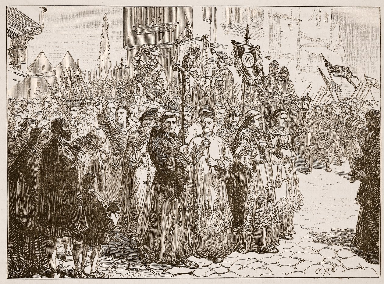 The Pilgrimage of Grace in 1536, Illustration from Cassell