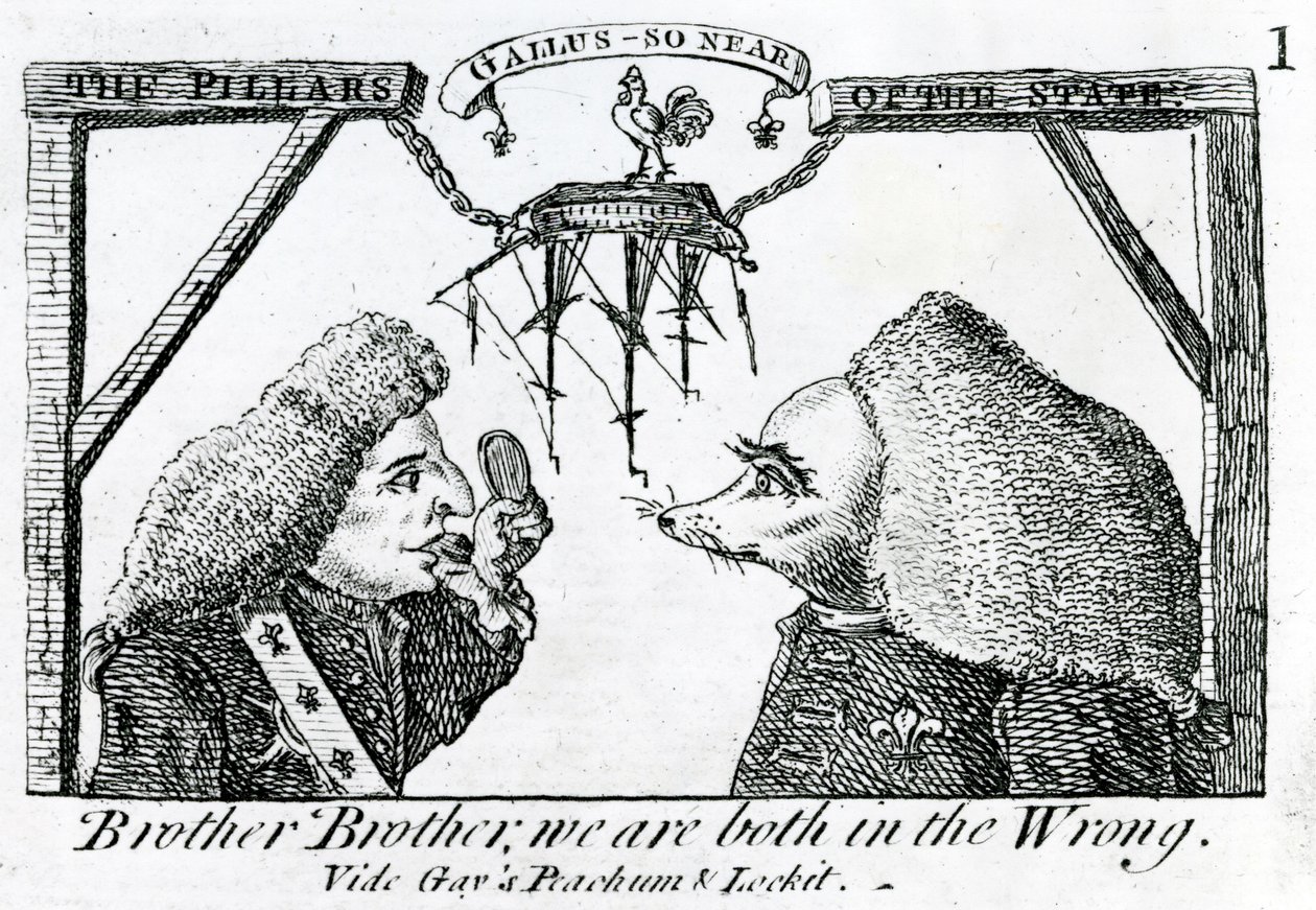 The Pillars of the State, circa 1756 by English School