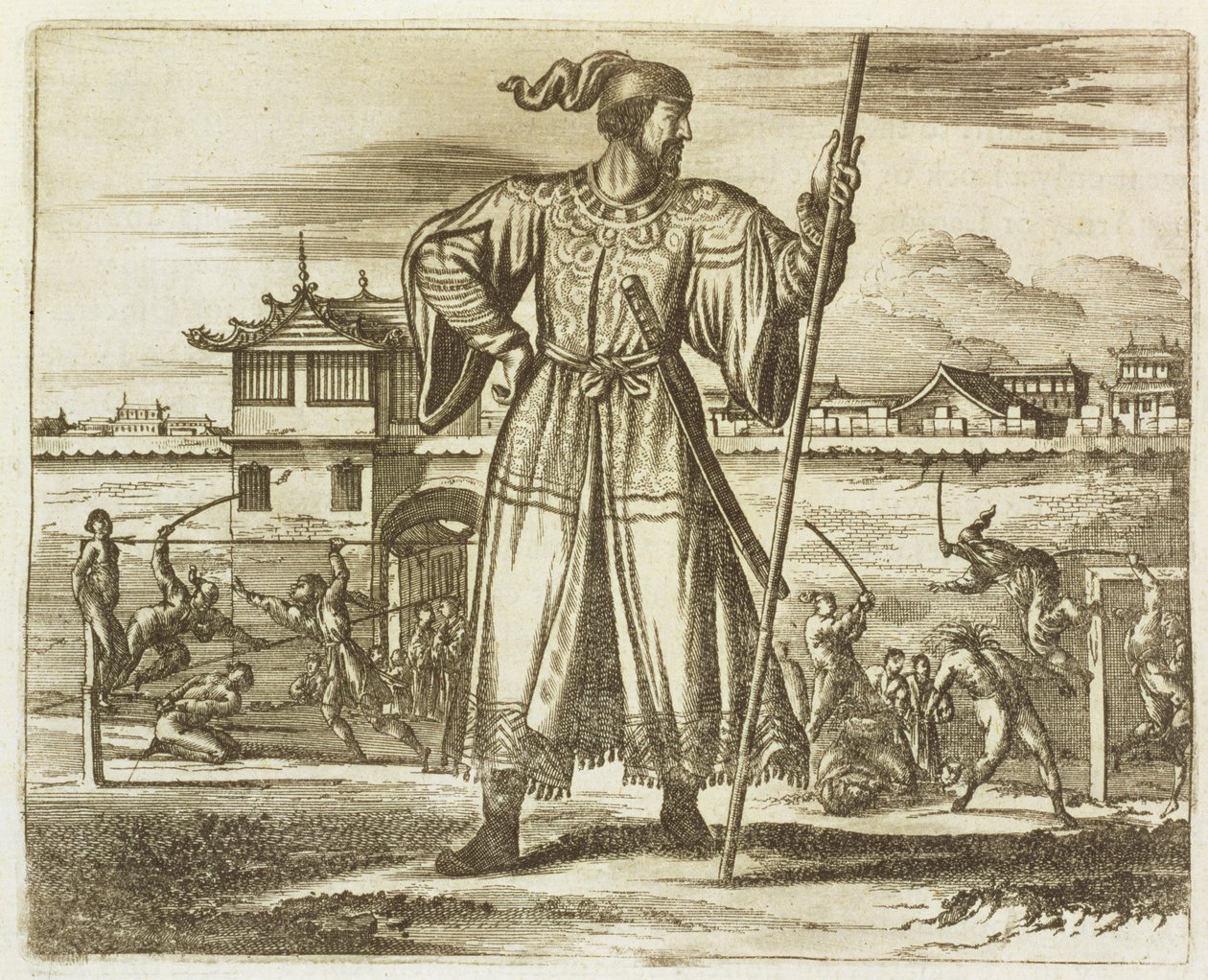 The Prime General of the Chinese Army, illustration from a description of Embassies to China, 1690 by English School