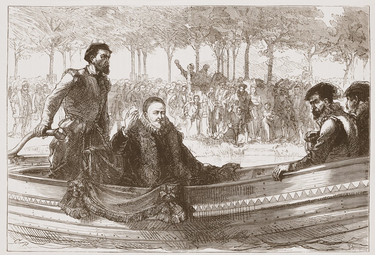 The Prince of Orange in his Barge on his Way to Brussels by English School