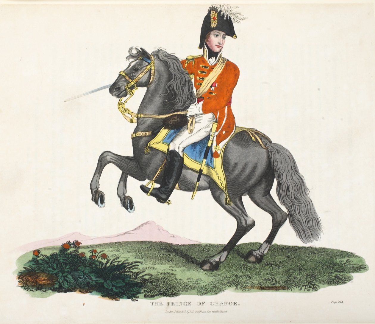 The Prince of Orange, Illustration from An Historical Account of the Battle of Waterloo by William Mudford, 1816 by English School