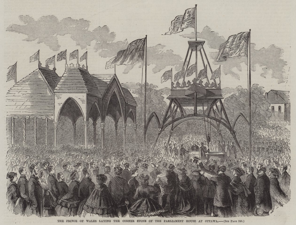 The Prince of Wales Laying the Cornerstone of the Parliament House at Ottawa by English School