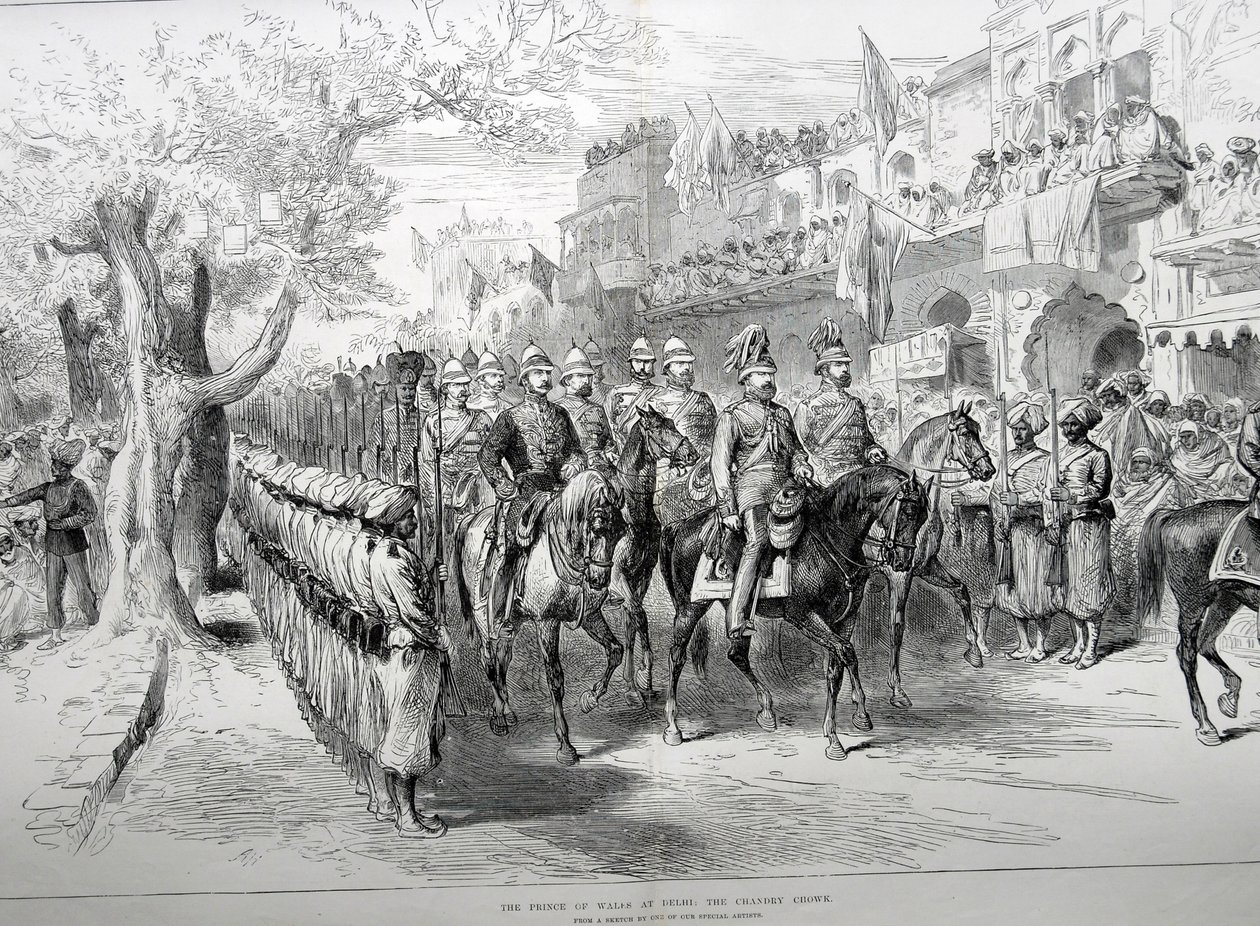 The Prince of Wales at Delhi: the Chandry Chowk by English School