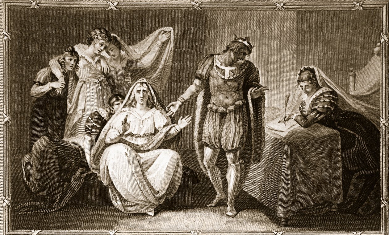 The Queen Dowager Putting Herself and Her Daughters under the Protection of Richard III, Illustration from David Hume
