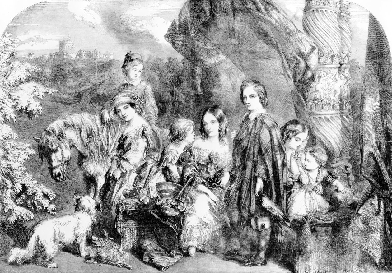 The Queen and Her Children at Windsor Great Park, from the 