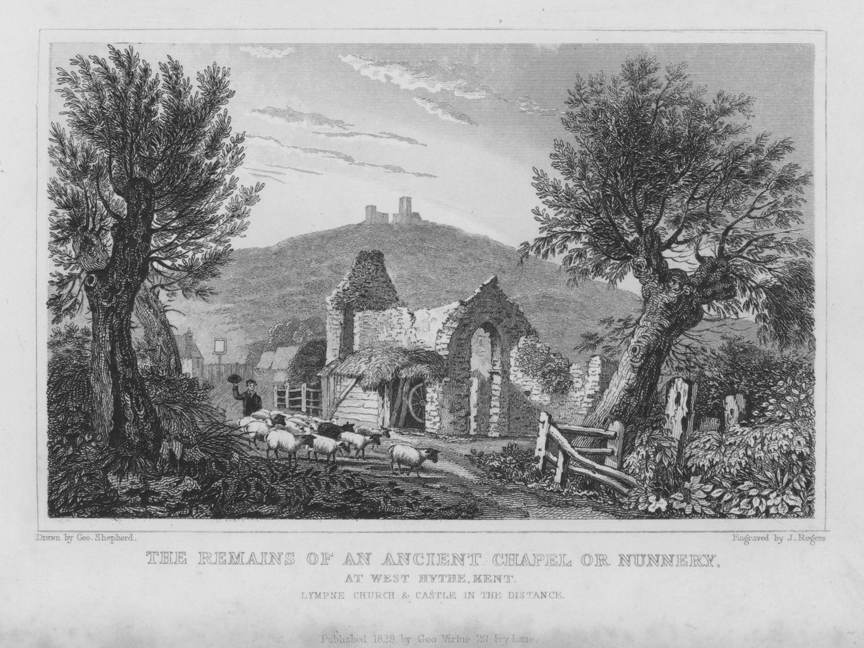 The Remains of an Ancient Chapel or Nunnery at West Hythe, Kent by English School