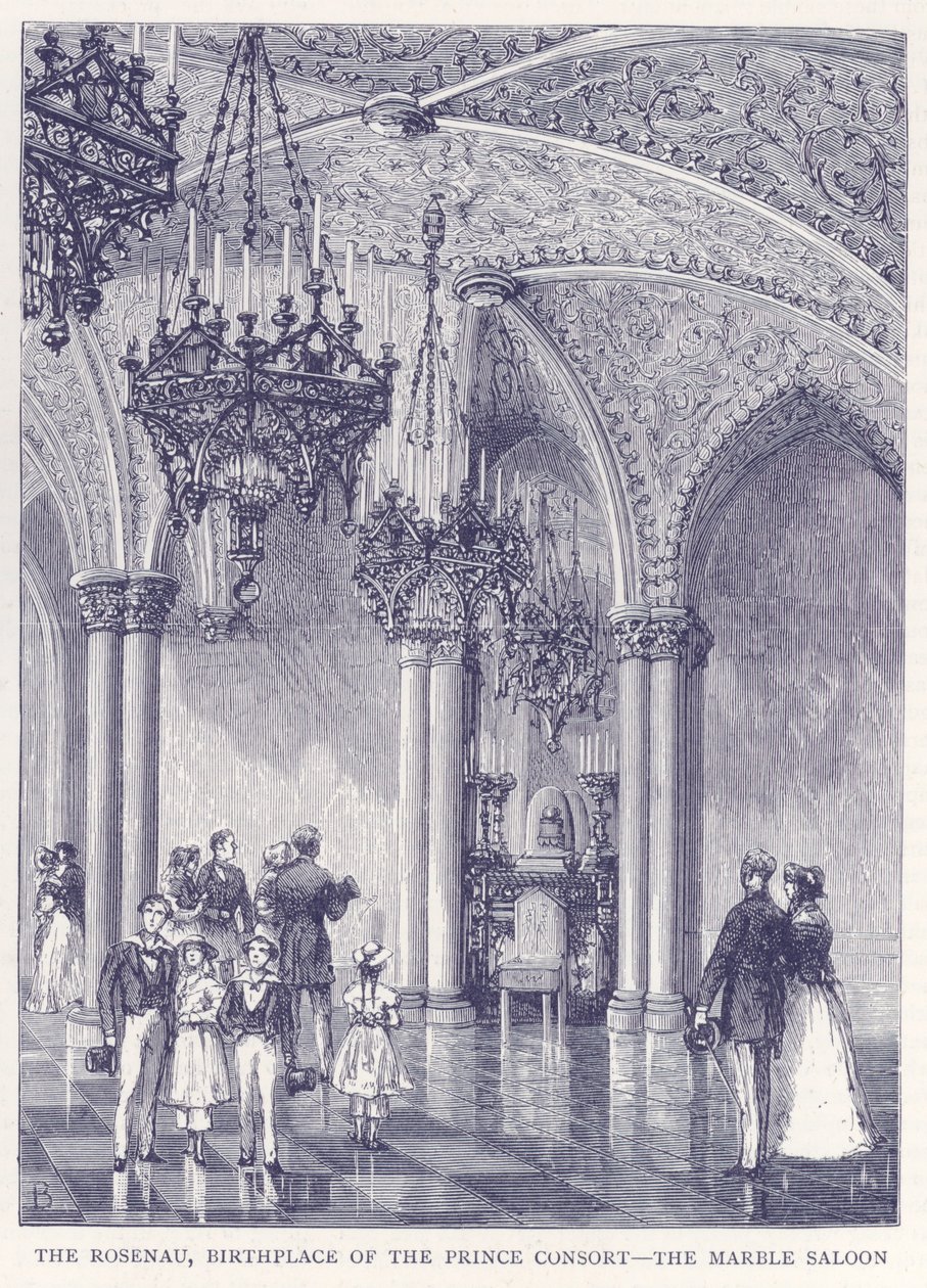The Rosenau, Birthplace of the Prince Consort - The Marble Salon by English School