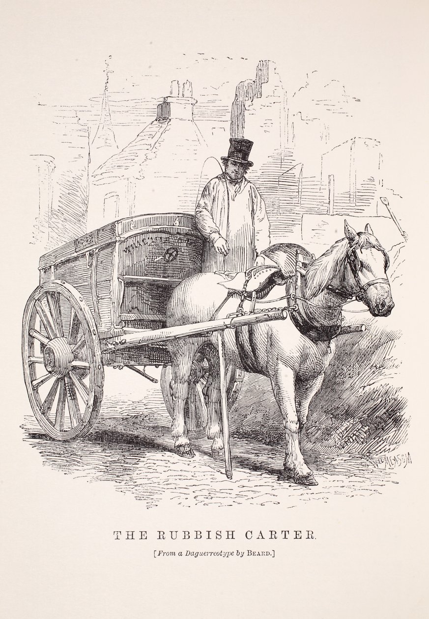 The Rubbish Carter, from the daguerreotype by Richard Beard, illustration from London Labour and London Poor by Henry Mayhew, pub. 1862 by English School