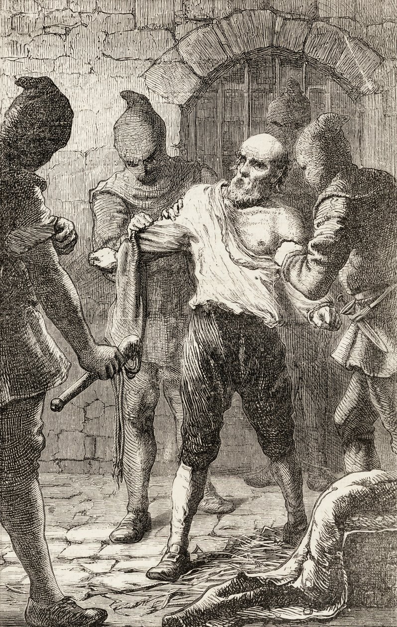 The Scourging of George Penn during the Spanish Inquisition by English School