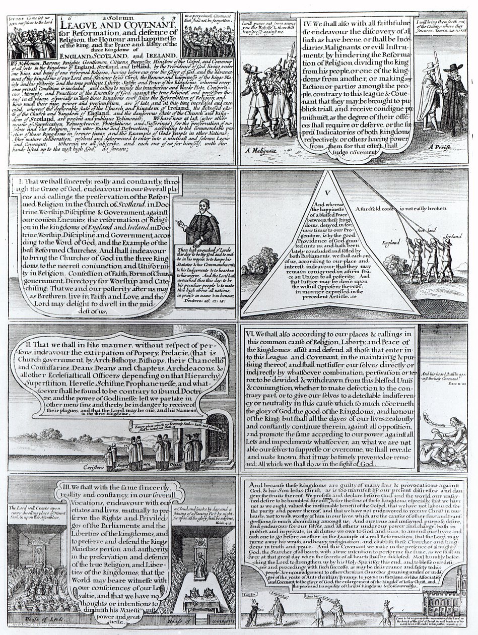The Solemn League and Covenant of 1643, engraved by W. Hollar by English School