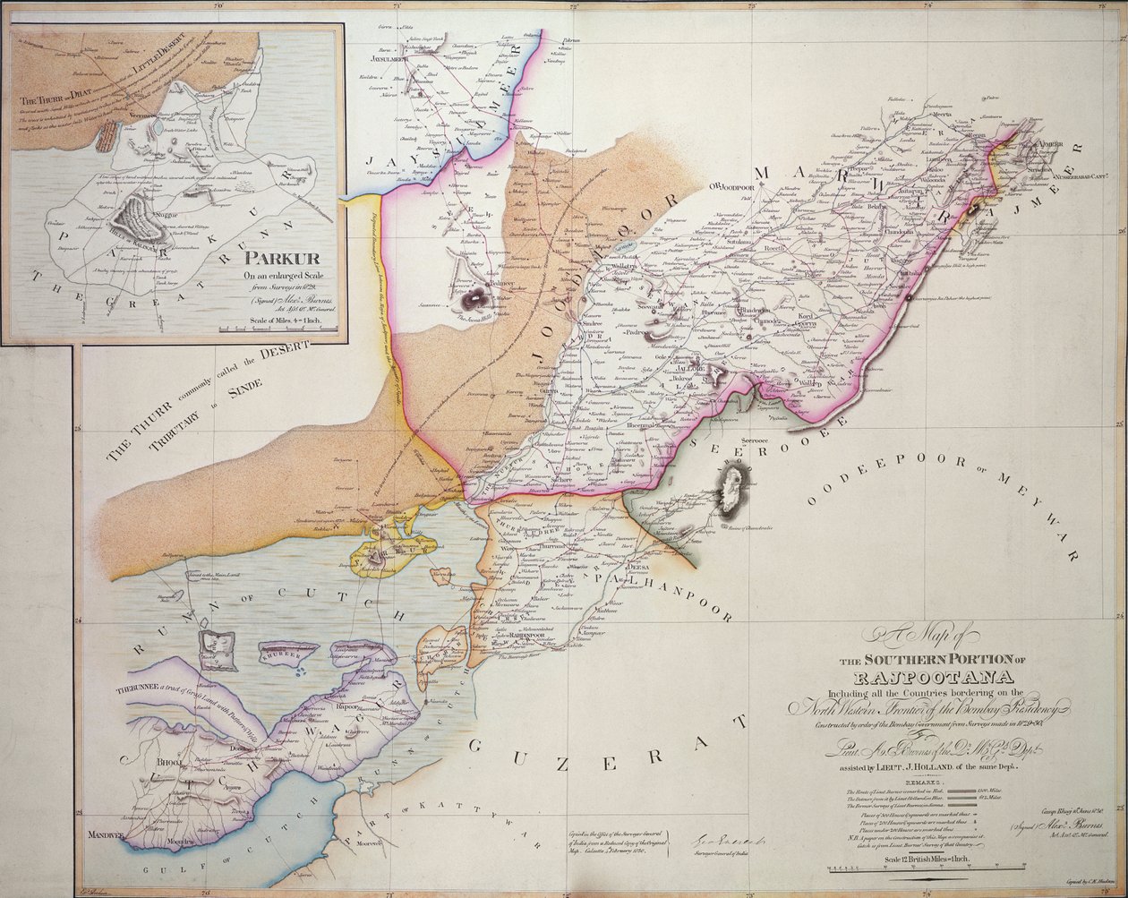 The Southern Portion of Rajpootana, 1820 by English School