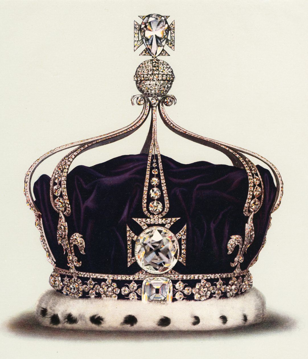 The State Crown of Queen Mary from the Crown Jewels of England by English School