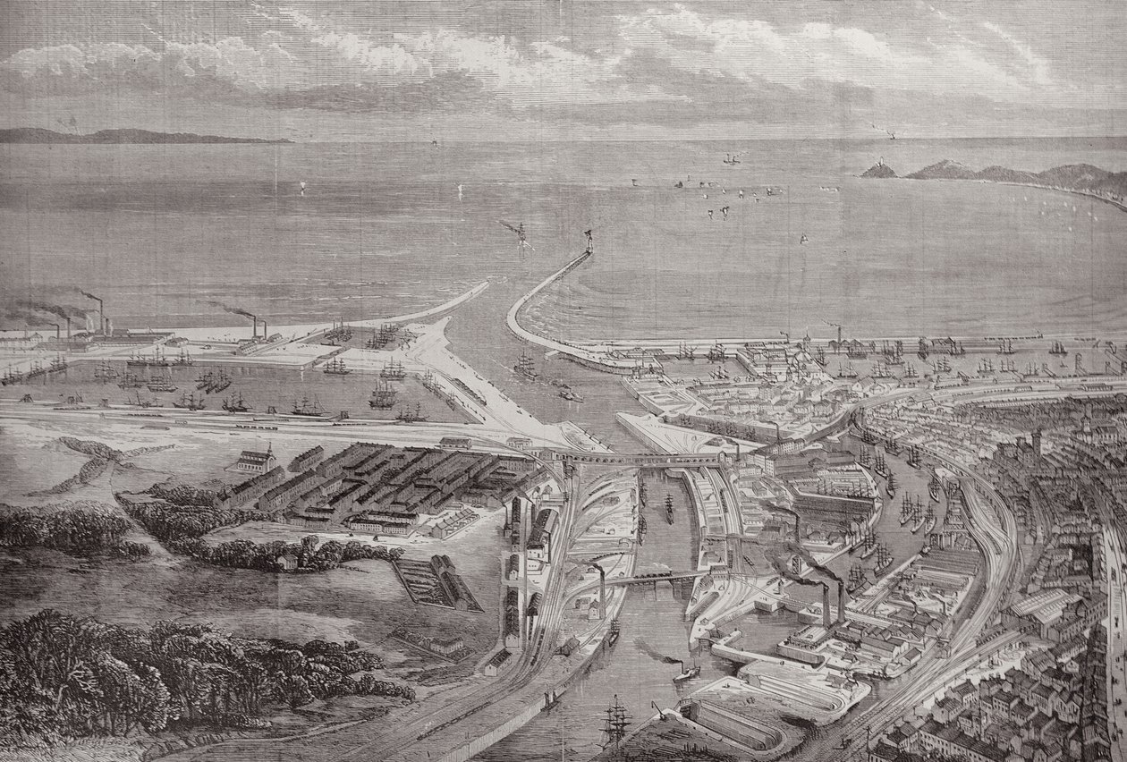 The Swansea Harbour and Docks, from The Illustrated London News, 22nd October 1881 by English School