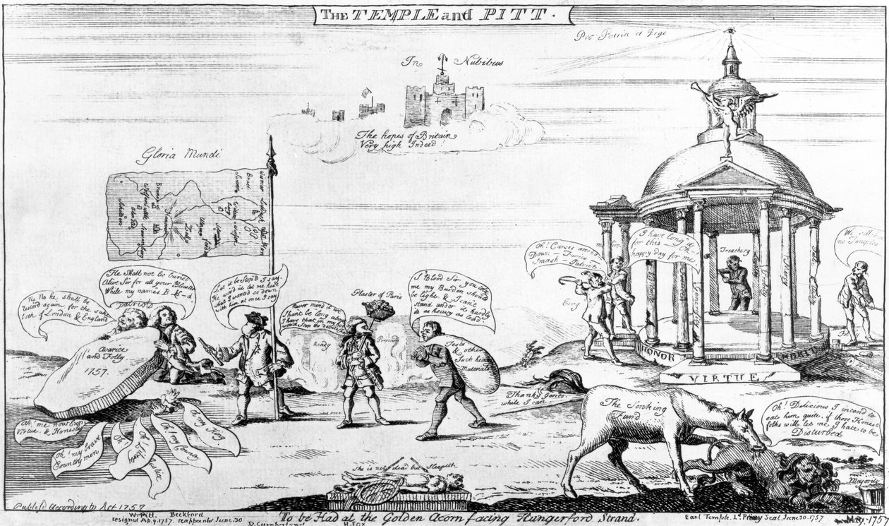 The Temple and Pitt, 1757 by English School