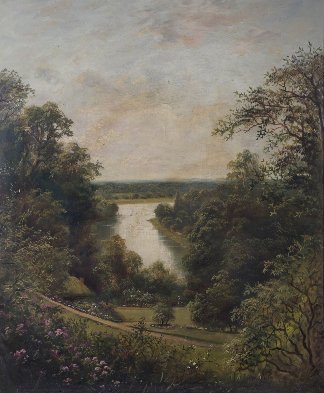The Thames from the Terrace Gardens, Richmond, Surrey by English School