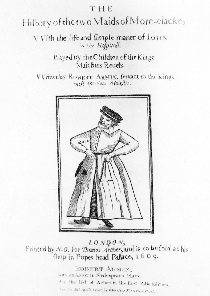 The Title Page to Robert Armin