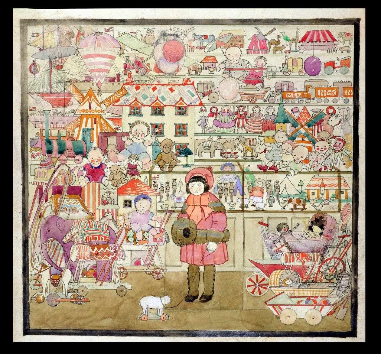 The Toyshop at Christmas, c.1910 by English School