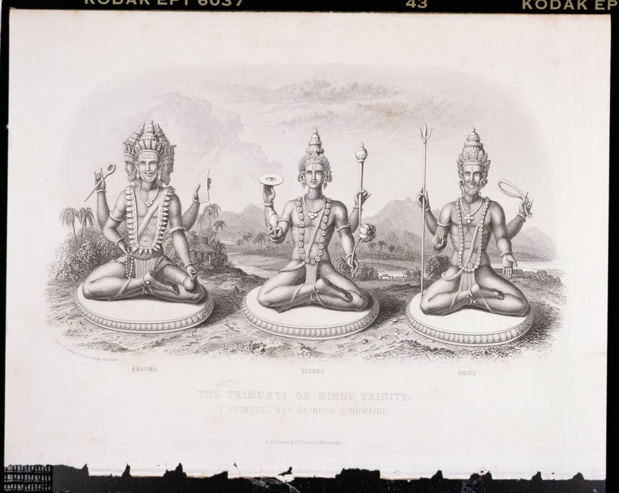 The Trimurti or Hindu Trinity, engraved by A. Thorn, from World Religion by English School