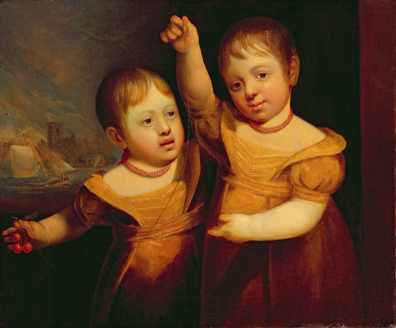 The Twin Children of Captain George Walsh, Master Mariner of Selby, Yorkshire by English School