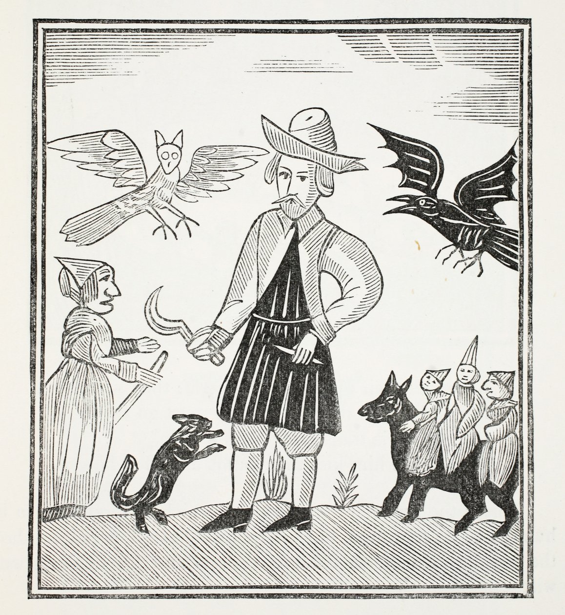The Witch of the Woodlands, illustration from Chap-books of the Eighteenth Century by John Ashton, pub. 1882 by English School