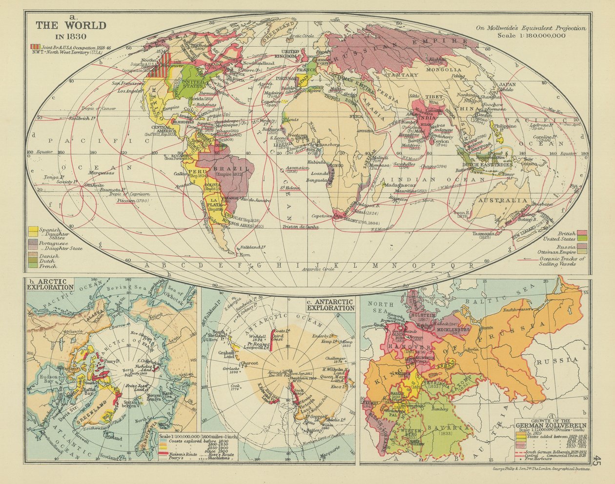 The World in 1830 by English School