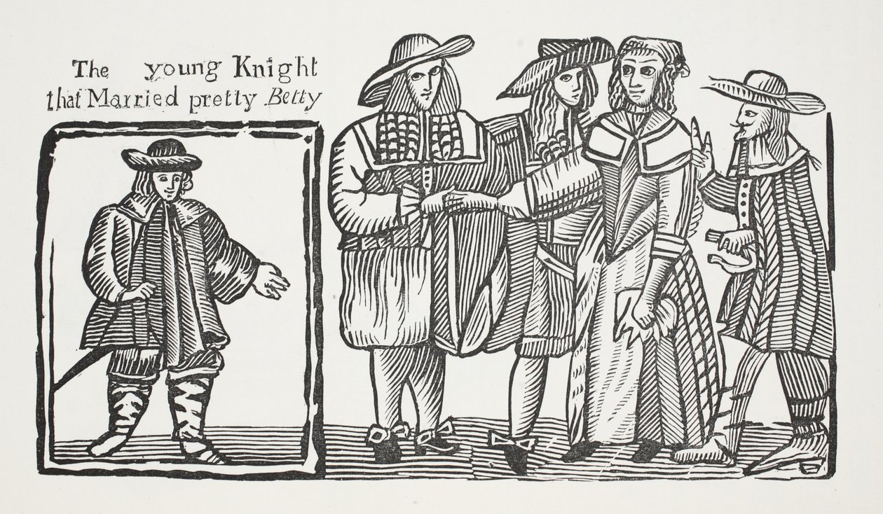 The Young knight that Married pretty Betty (illustration) by English School