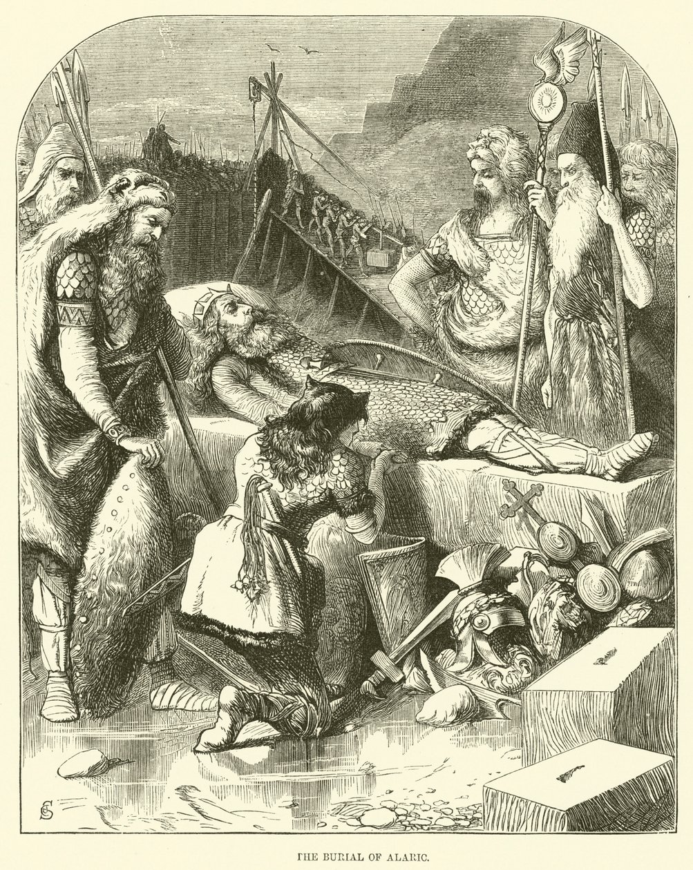 The Burial of Alaric by English School