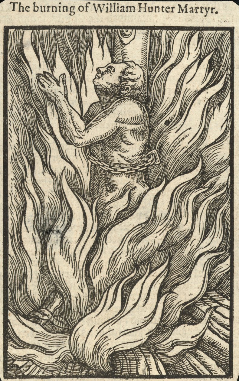 The Burning of William Hunter, Martyr by English School