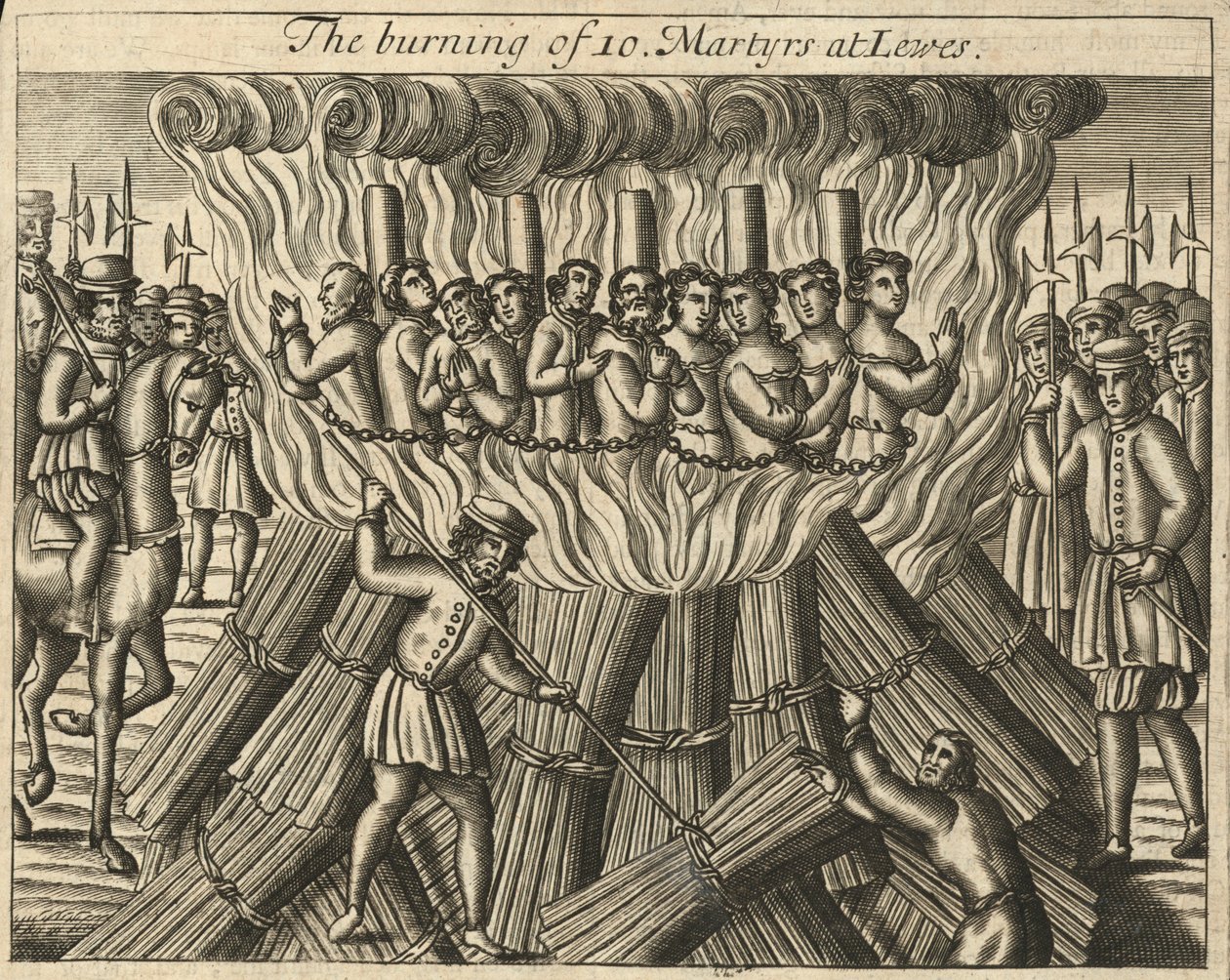 The Burning of Ten Martyrs at Lewes by English School