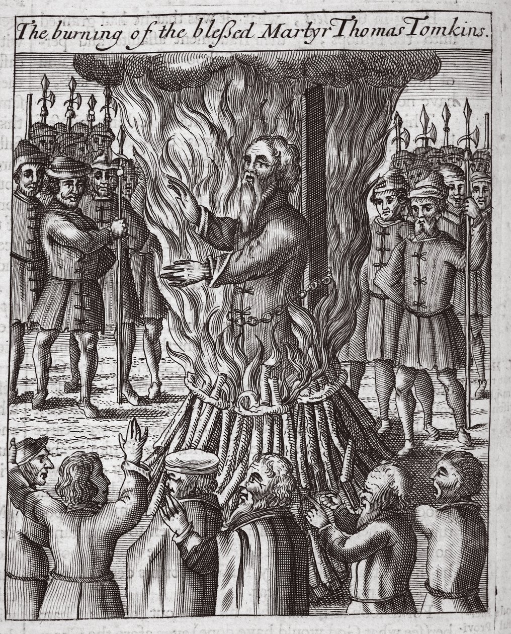 The Burning of the Blessed Martyr Thomas Tomkins, Illustration from 
