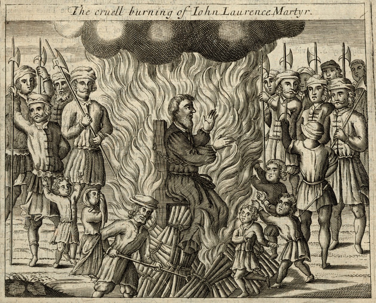 The Cruel Burning of John Laurence, Martyr by English School