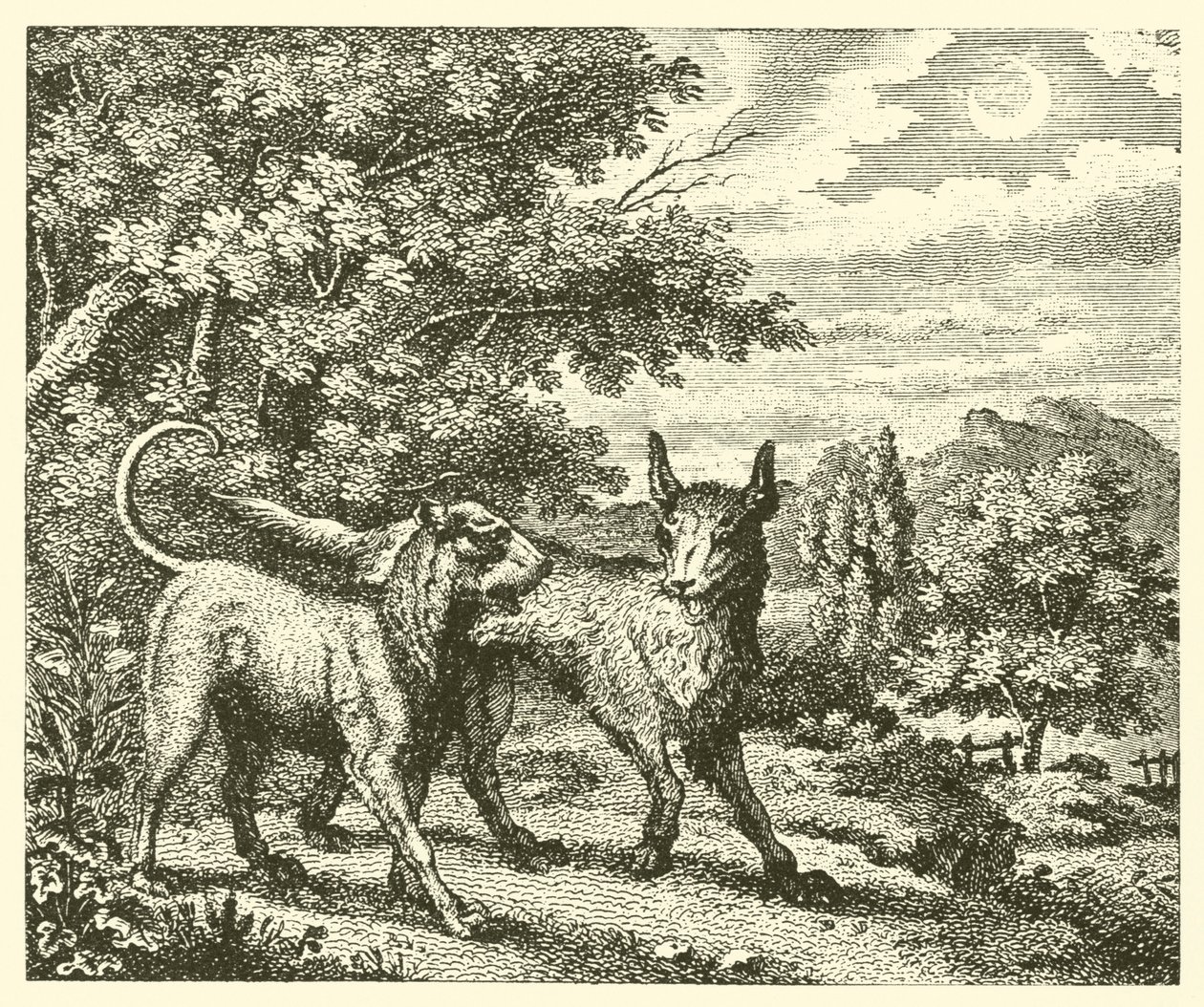 The Dog and the Wolf by English School