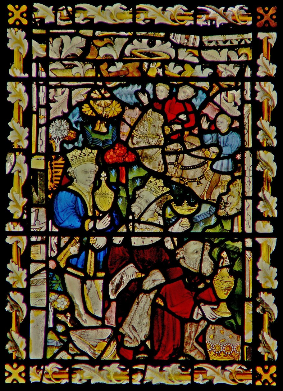 The east window depicting the Adoration of the Magi by English School