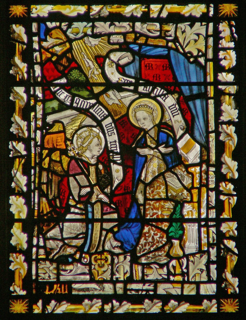 The east window depicting the Annunciation by English School