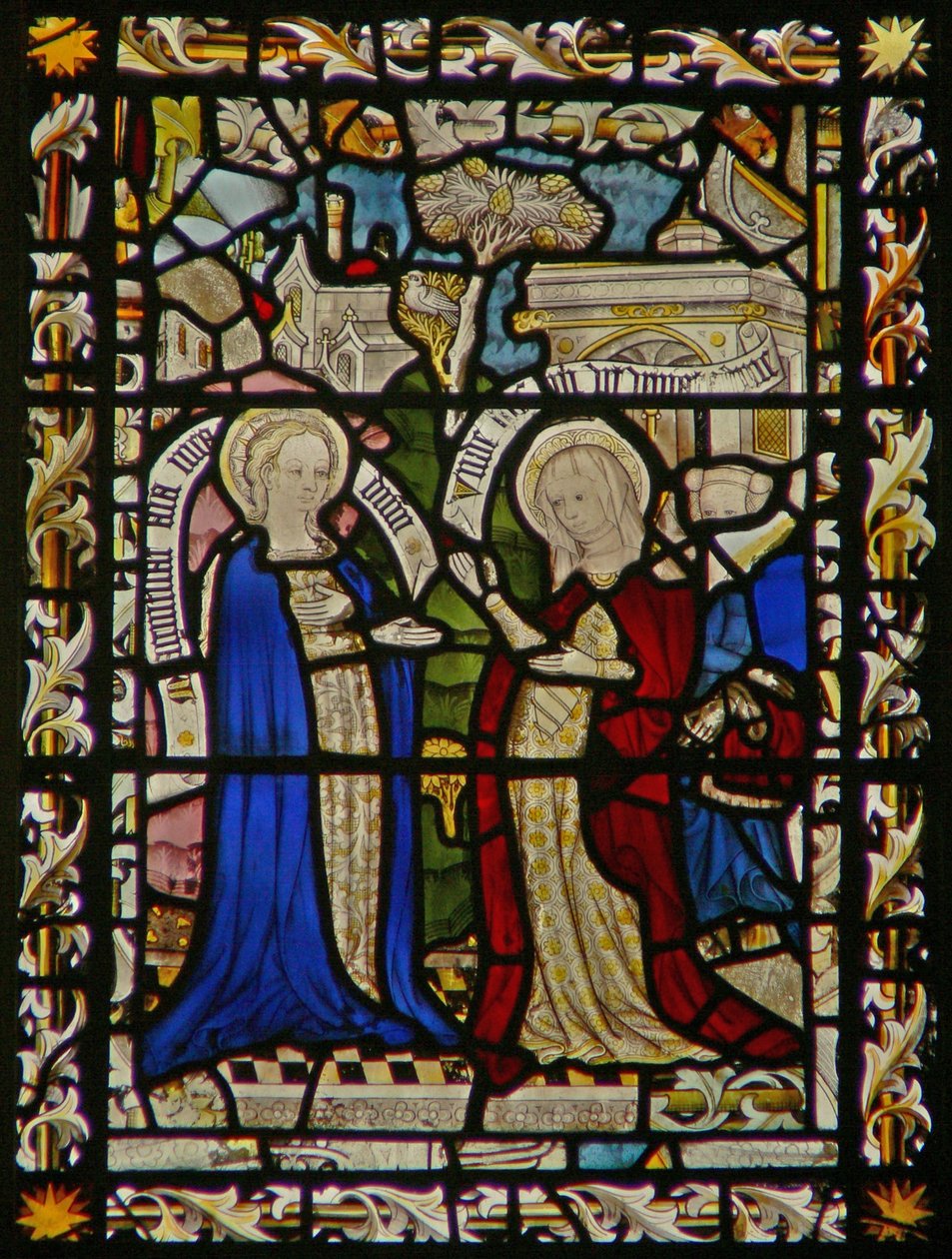 The east window depicting the Visitation by English School