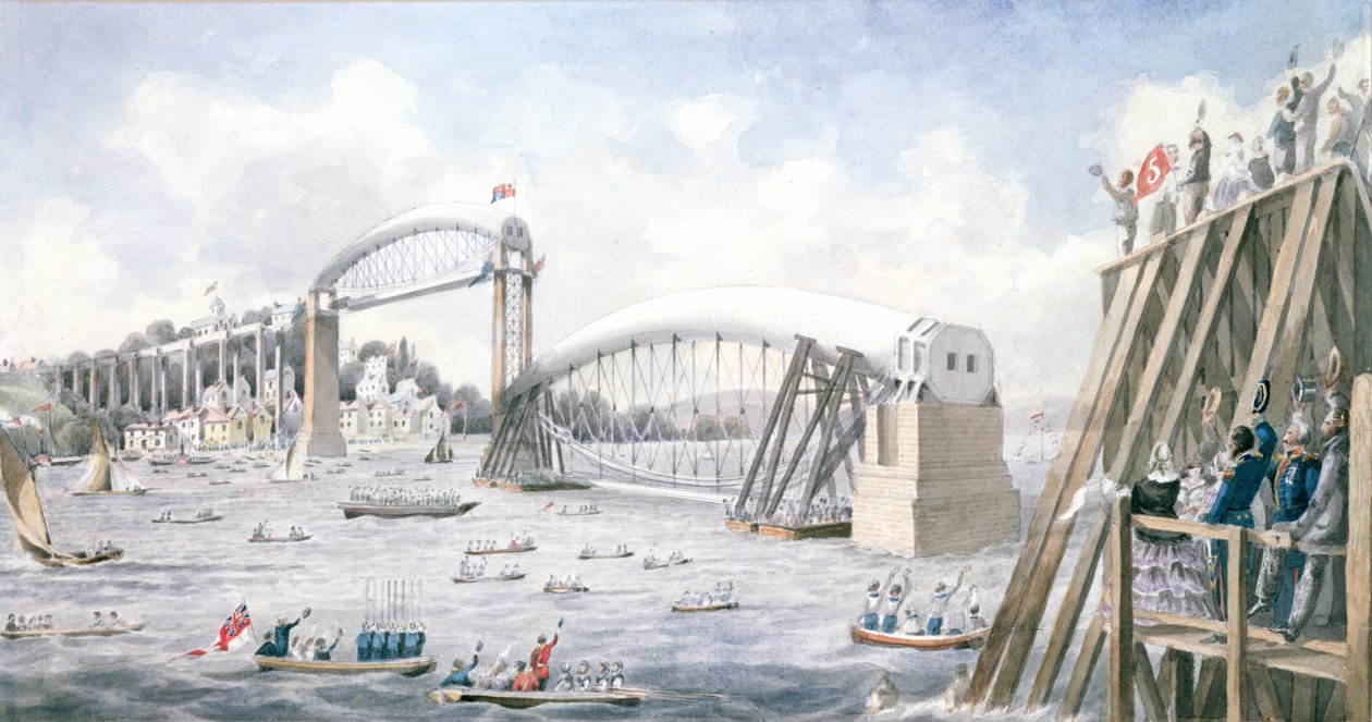 The Floating of the Last Span of the Royal Albert Bridge, Saltash by English School