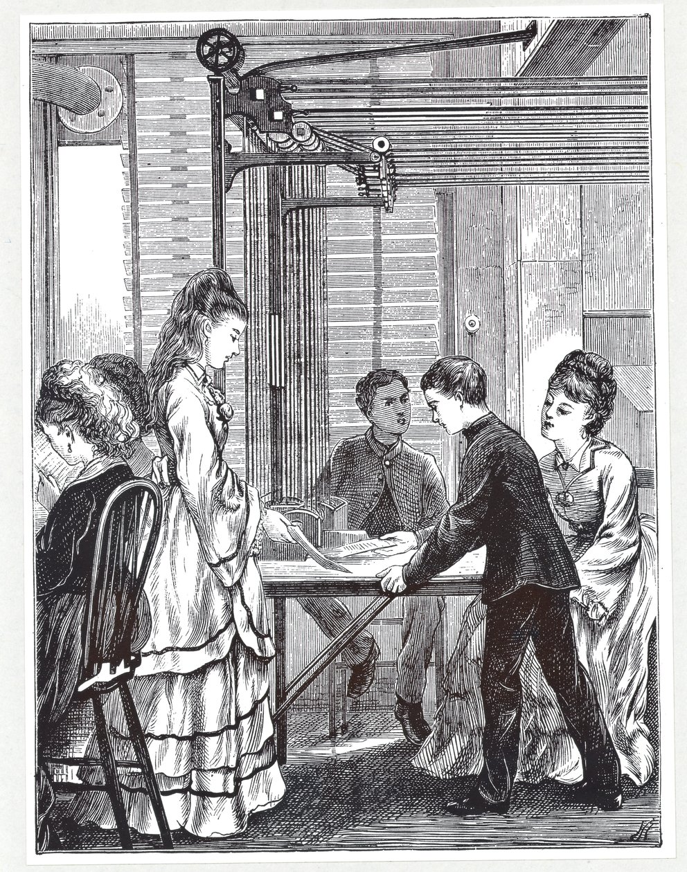 The instruments for carrying messages at the Post Office Telegraph Headquarters, Telegraph Street, London, from The Graphic, 1871 by English School