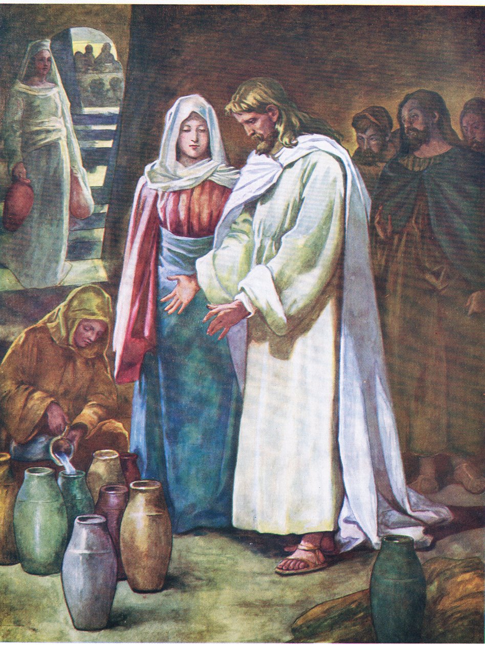 The marriage of Cana, from The Bible Picture Book published by Thomas Nelson, c.1950 by English School