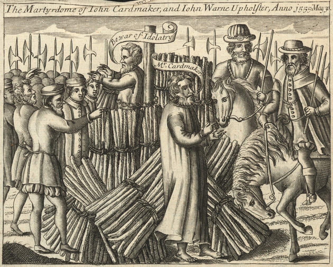 The Martyrdom of John Cardmaker and John Warne, Upholsterer, 30 May 1555 by English School