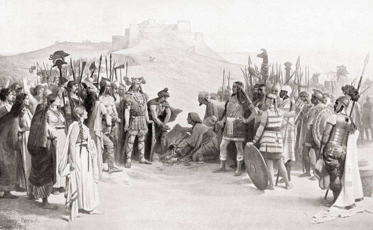 The Meeting of Hannibal with the Ceutrones, a Celtic Tribe of Ancient Gaul, During His Crossing of the Alps in 218 BC, from Hutchinson