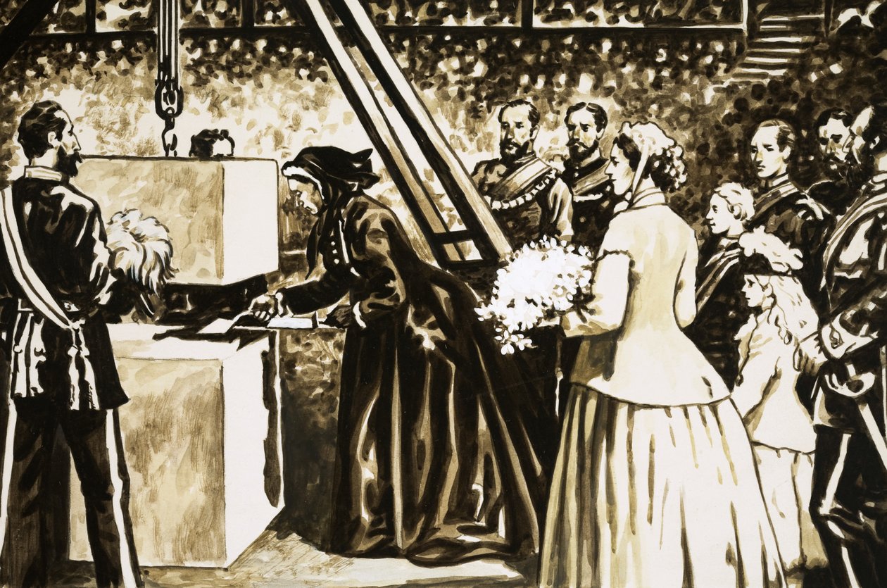 The Opening of the Albert Hall by the Aging Queen Victoria in 1871 by English School