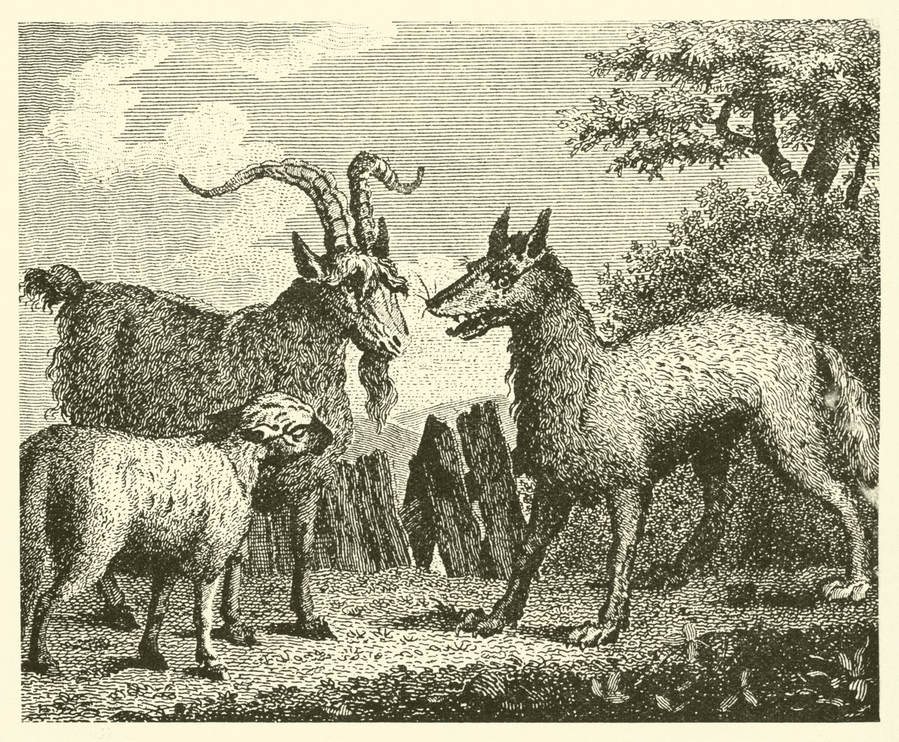 The Wolf, the Lamb, and the Goat by English School