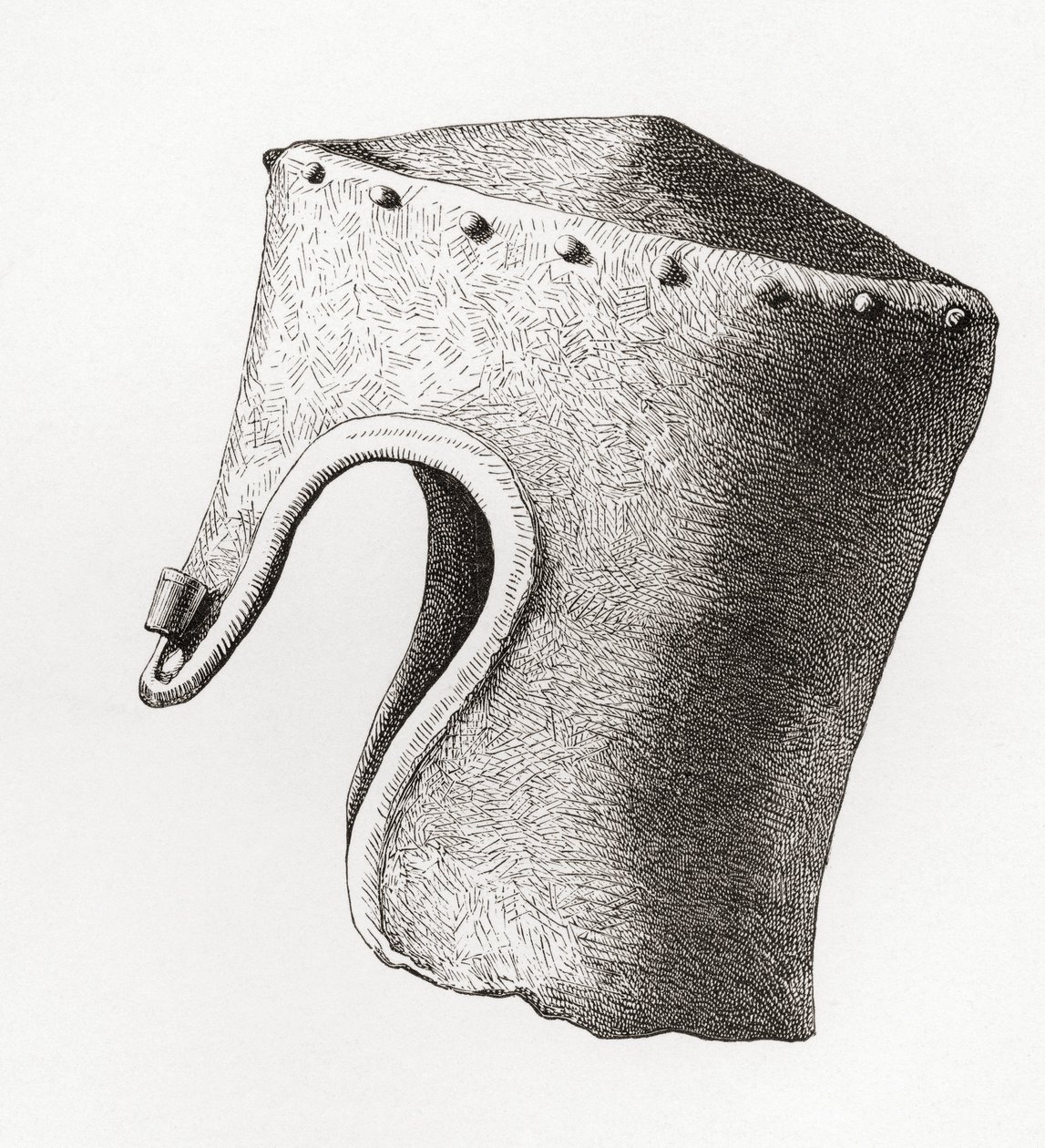 Thirteenth Century Cylindrical Flat-topped Helmet with Nasal by English School