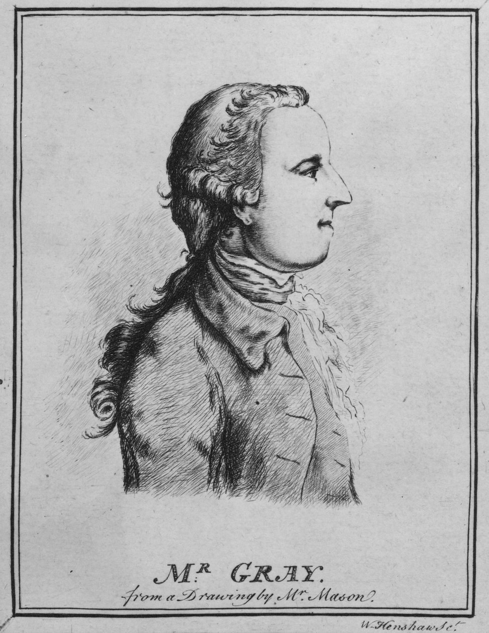 Thomas Gray, drawn by William Henshaw by English School