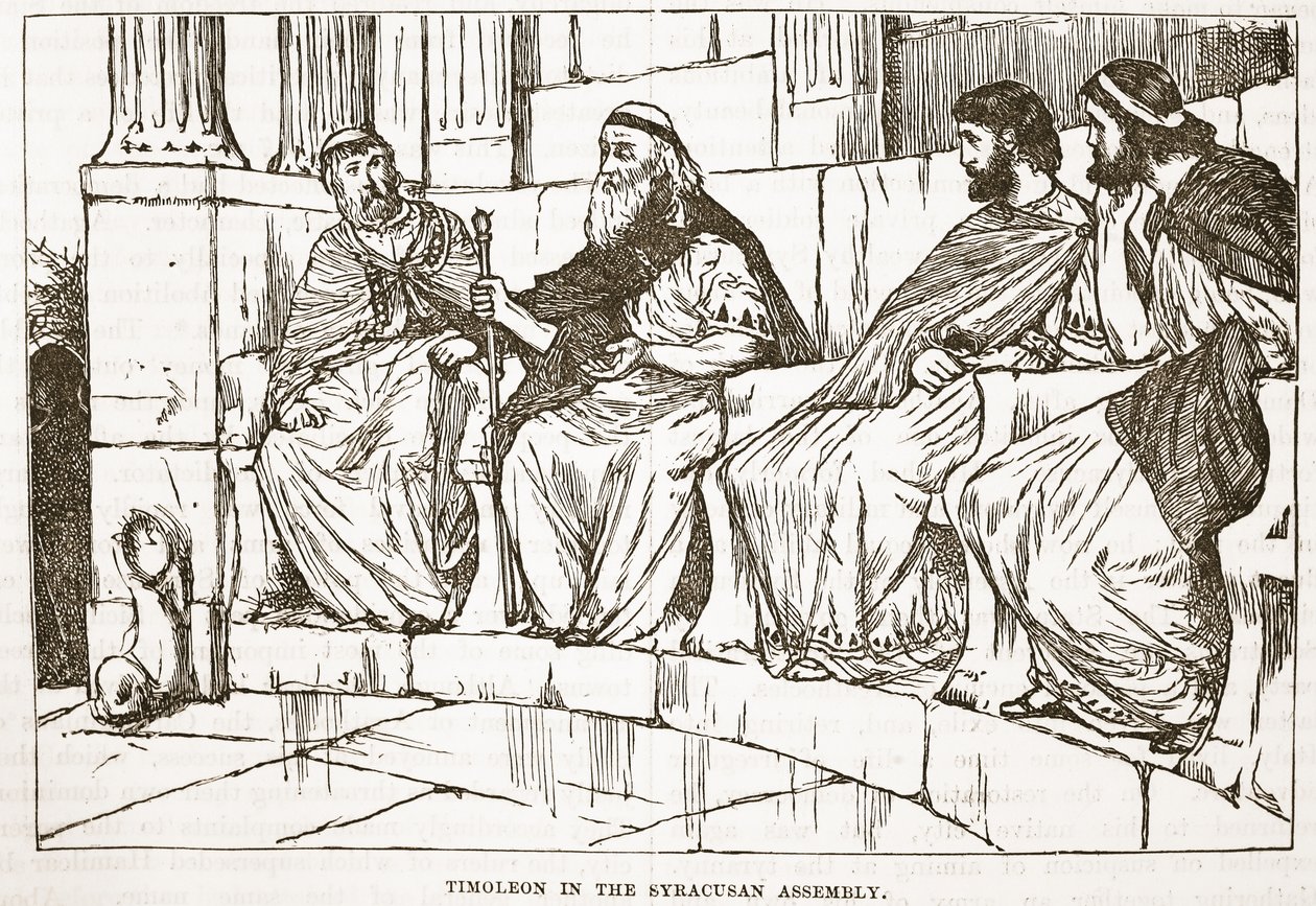 Timoleon in the Syracusan Assembly by English School