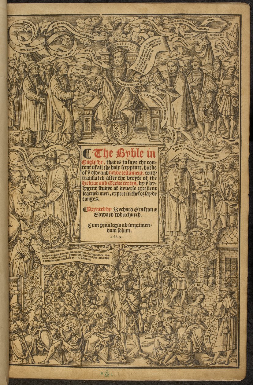 Title Page of the Great Bible, Sometimes Known as 
