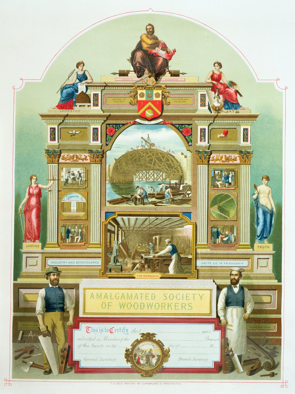 Trade Emblem of the Amalgamated Society of Woodworkers, 1860 by English School