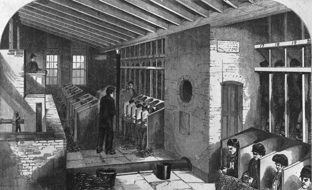 Tread-Wheel and Oakum-Shed at the City Prison, Holloway, from 